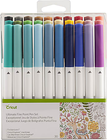 Cricut Ultimate Fine Point Pen Set Assorted Colors Pack Of 30 Pens - Office  Depot